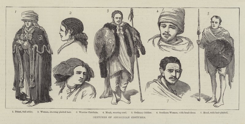 Skizzen von abessinischen Kostümen (Gravur) von English School