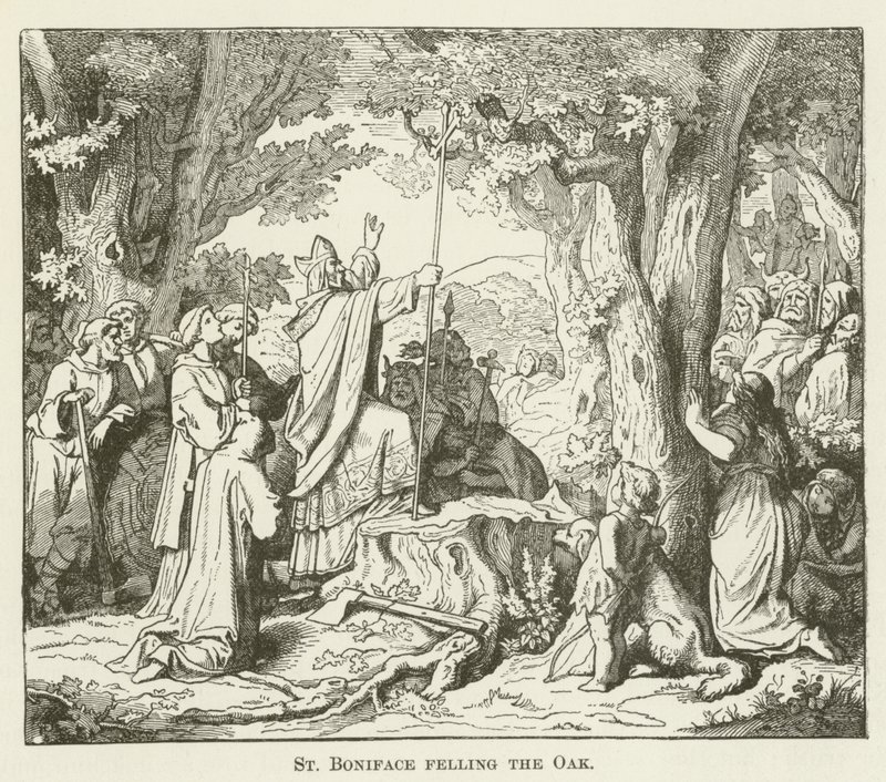 St. Bonifatius fällt die Eiche von English School