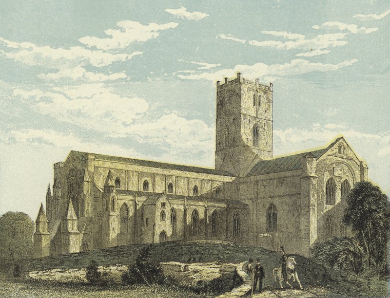 St. Davids Kathedrale, Südwestansicht von English School