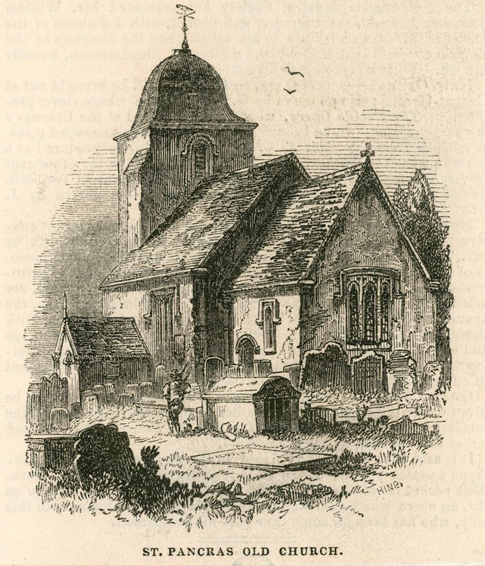 Alte St. Pancras Kirche, London von English School
