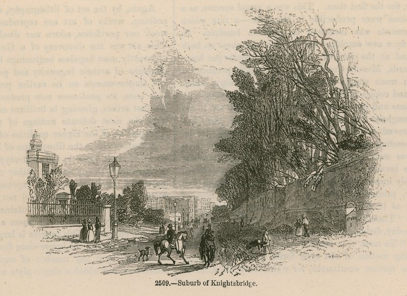 Vorort von Knightsbridge, London von English School
