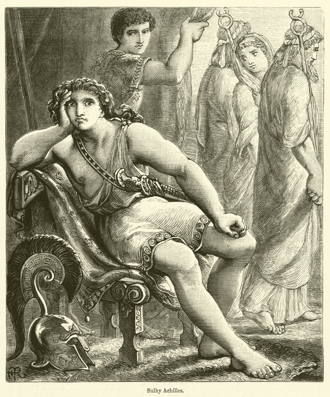 Mürrischer Achilles (Gravur) von English School