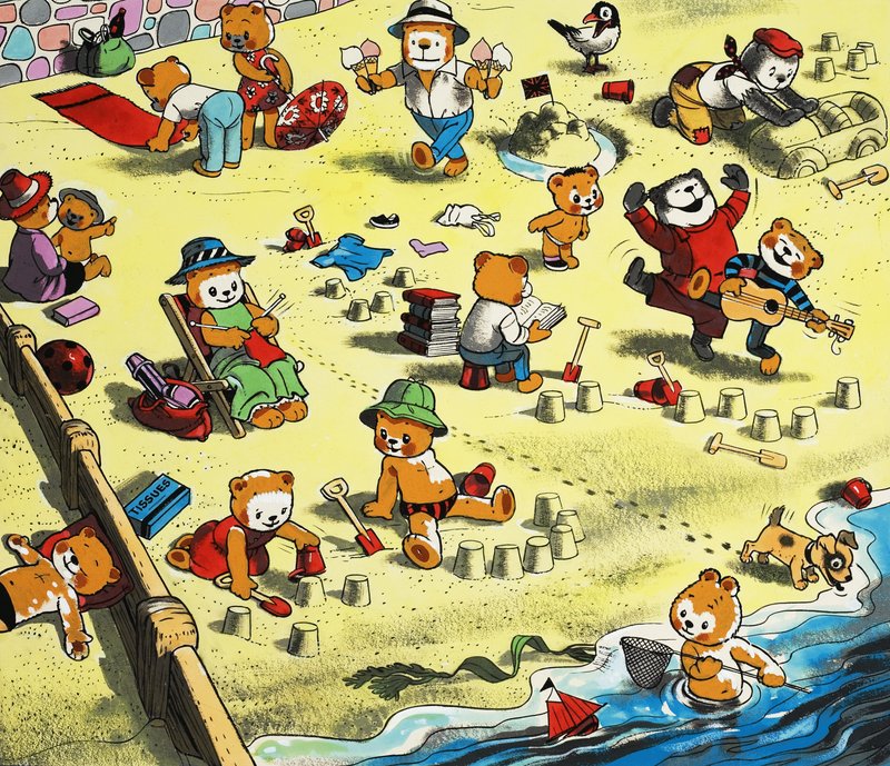 Teddybären am Strand von English School