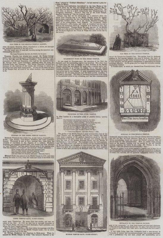 Tempel in London (Stich) von English School