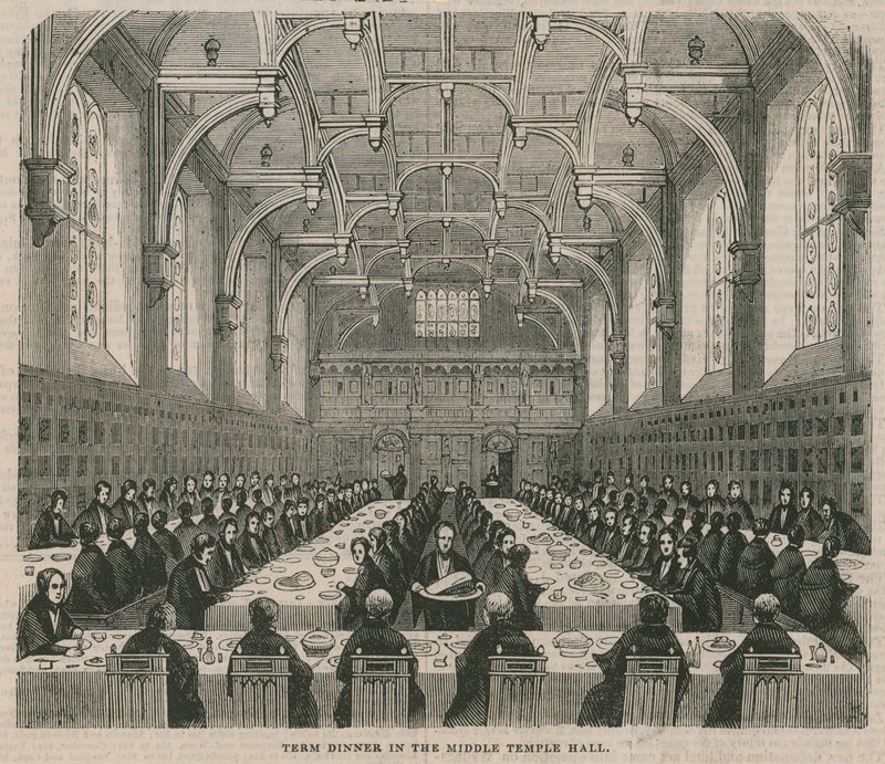 Terminsessen in der Middle Temple Hall von English School