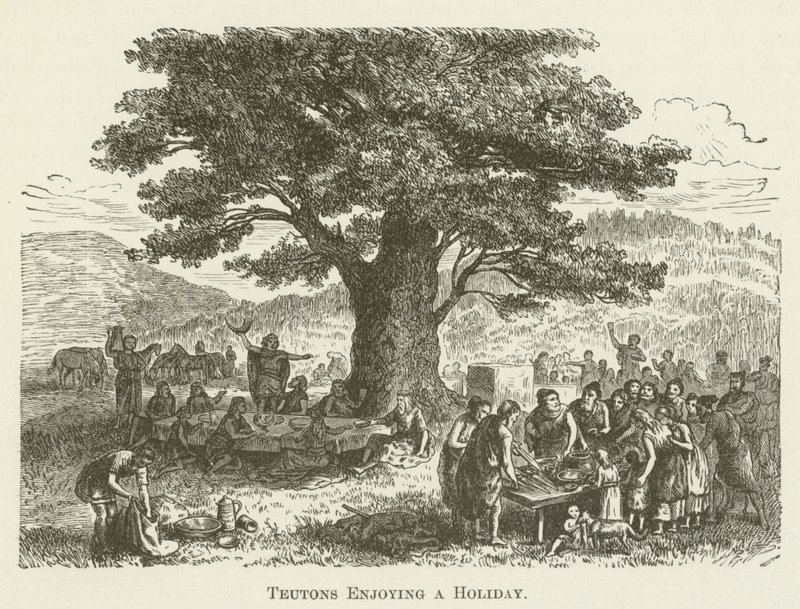 Teutonen genießen einen Feiertag von English School
