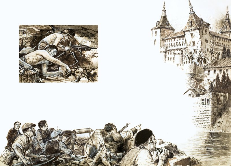 Der nordöstliche Turm des Alcázars fällt von English School