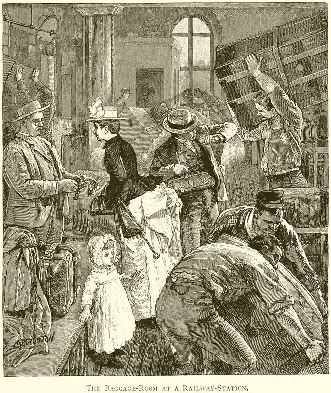 Der Gepäckraum an einem Bahnhof von English School