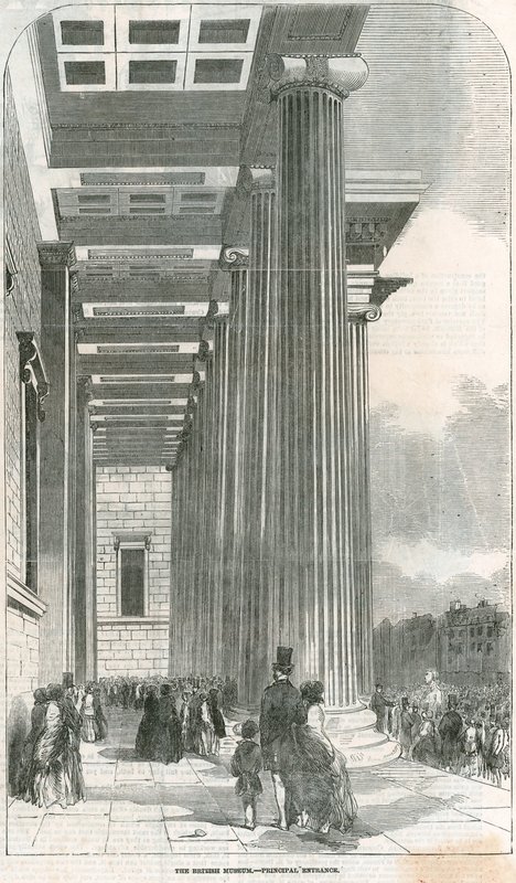 Der Haupteingang des British Museum von English School