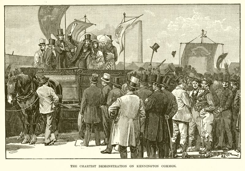 Die Chartisten-Demonstration auf Kennington Common von English School
