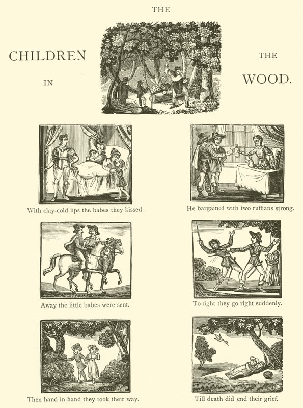 Die Kinder im Wald (Holzschnitt) von English School