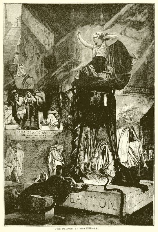 Die delphische Pythia in Ekstase von English School