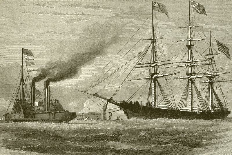 Die George Griswold fährt in die Mersey ein von English School