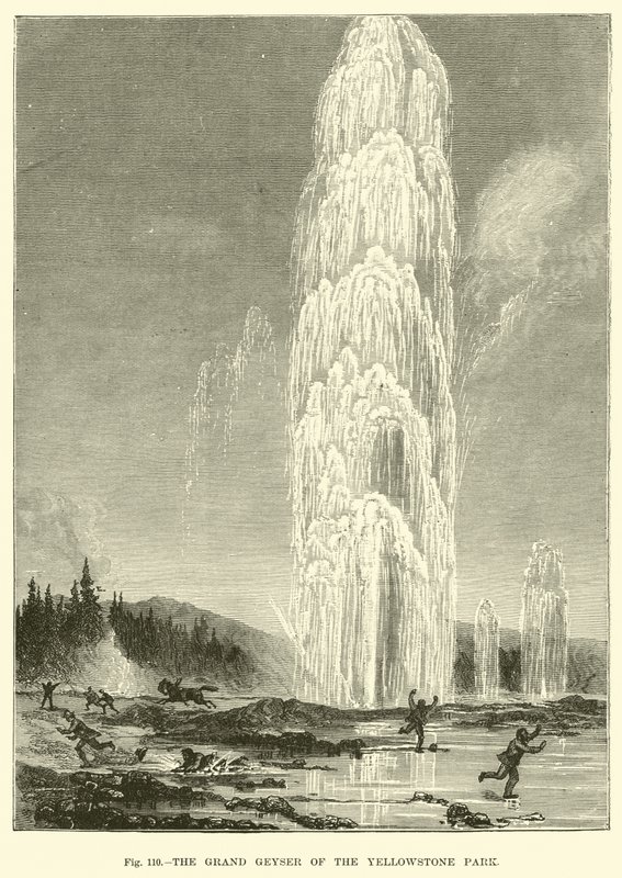 Der Große Geysir im Yellowstone Park von English School