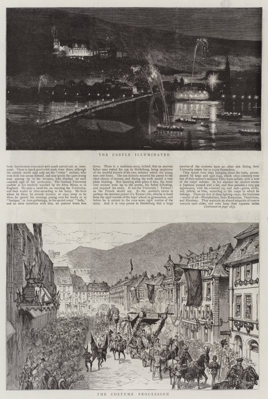 Die Heidelberger Festlichkeiten (Gravur) von English School