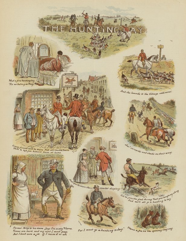 Der Jagdtag (Chromolithographie) von English School
