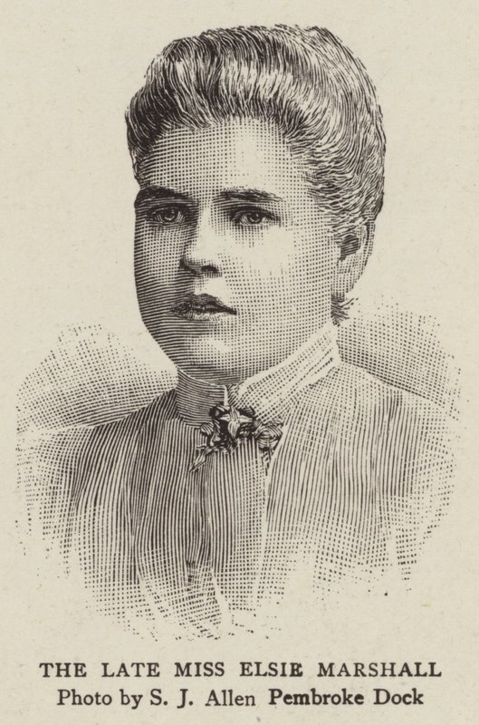 Die verstorbene Miss Elsie Marshall (Stich) von English School