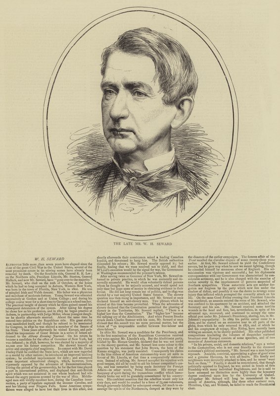 Der verstorbene Mr. W H Seward (Stich) von English School