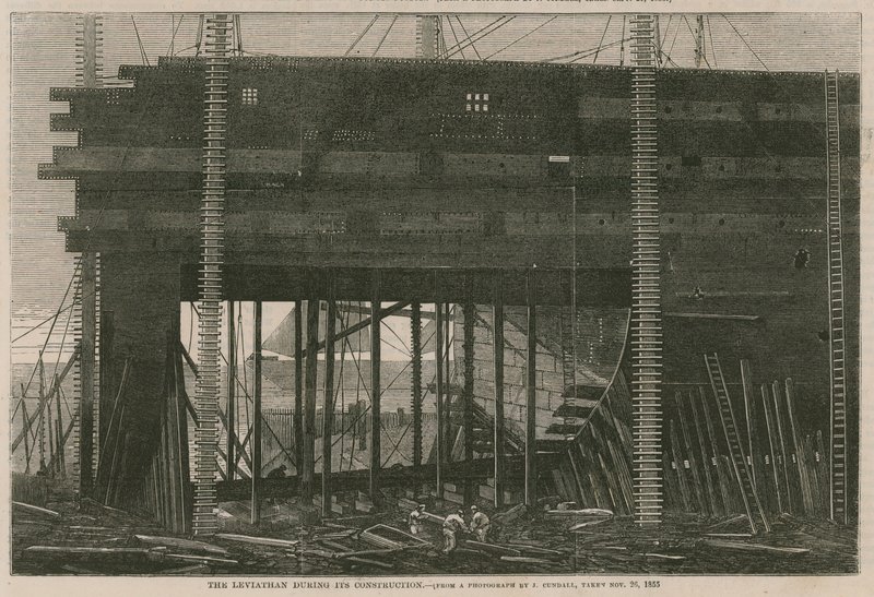 Der Leviathan während des Baus von English School
