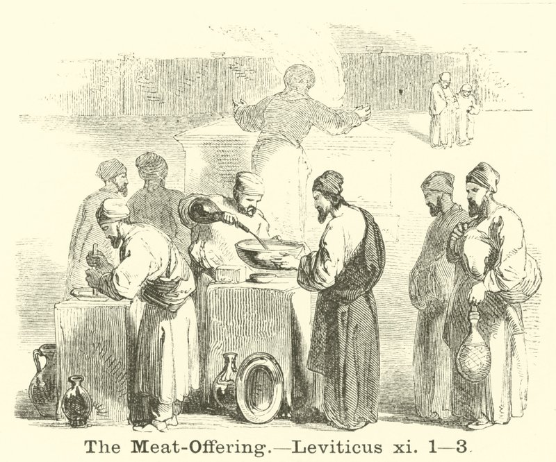 Das Speisopfer, Levitikus, xi, 1, 3 von English School