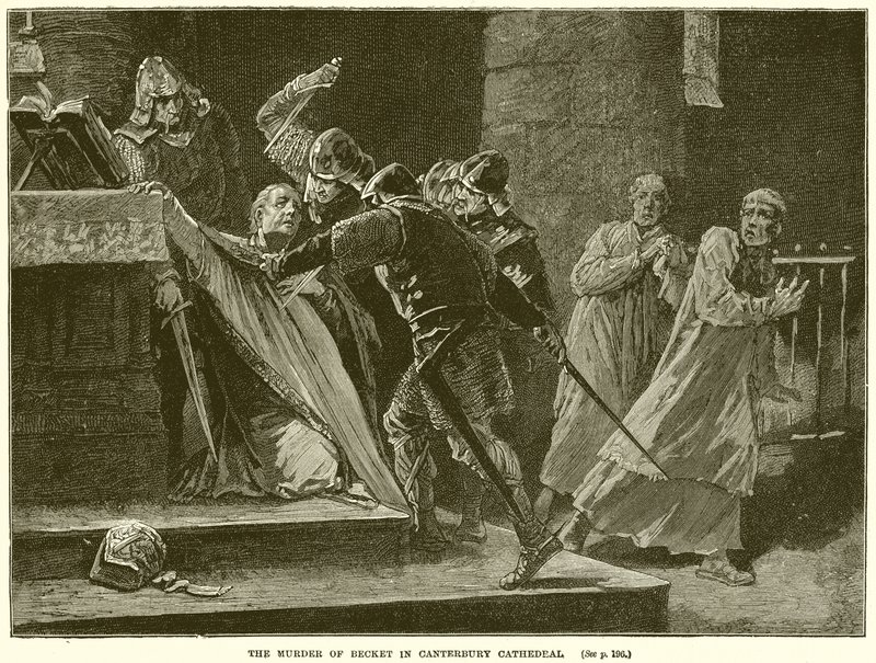Der Mord an Becket in der Kathedrale von Canterbury von English School