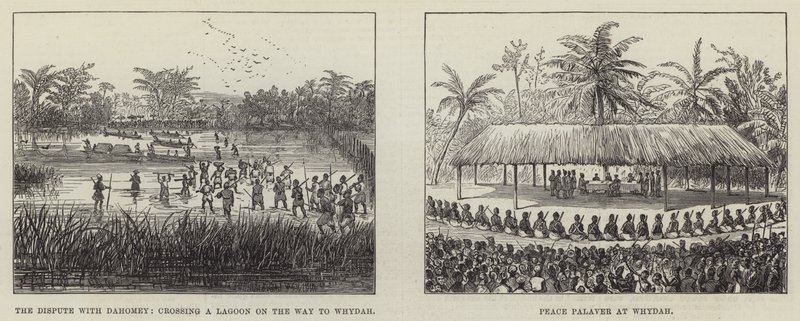 Der Friedenspalaver in Whydah (Stich) von English School