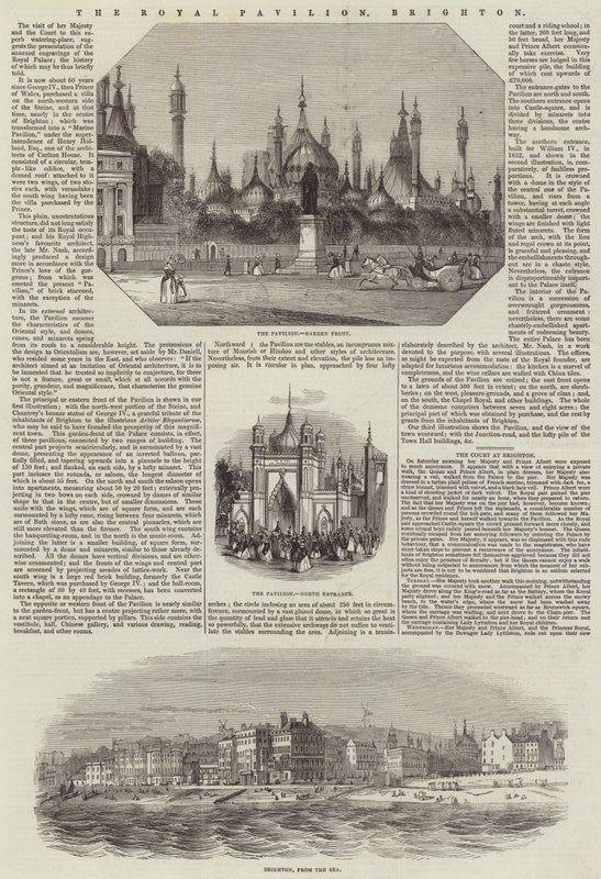 Der Königliche Pavillon, Brighton (Stich) von English School