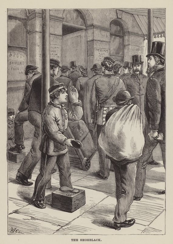 Der Schuhputzer (Gravur) von English School
