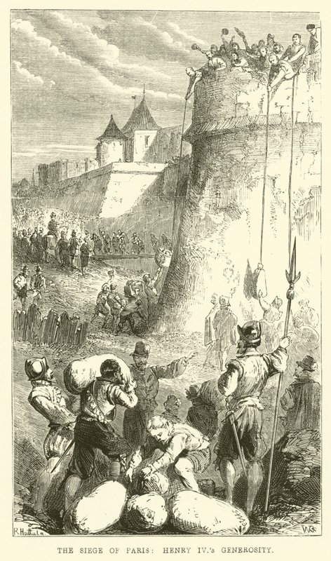 Die Belagerung von Paris, Großzügigkeit Heinrichs IV. von English School