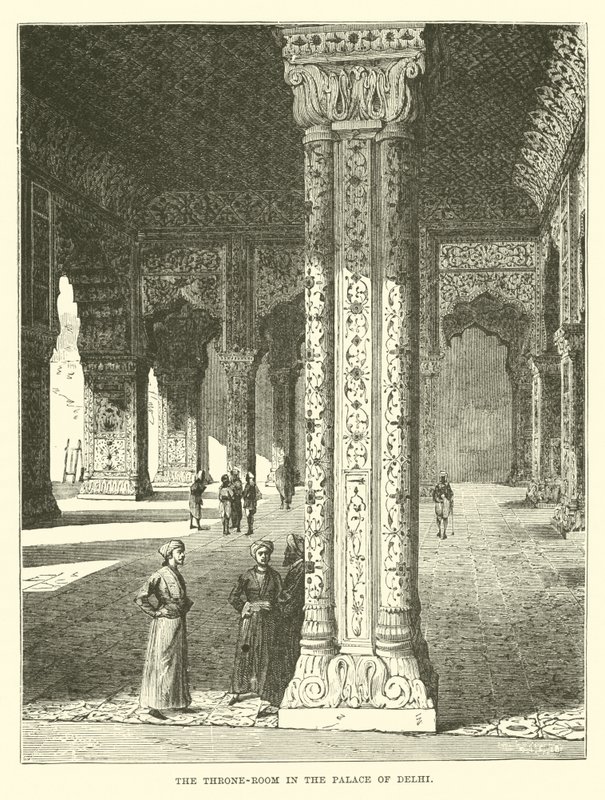 Der Thronsaal im Palast von Delhi von English School