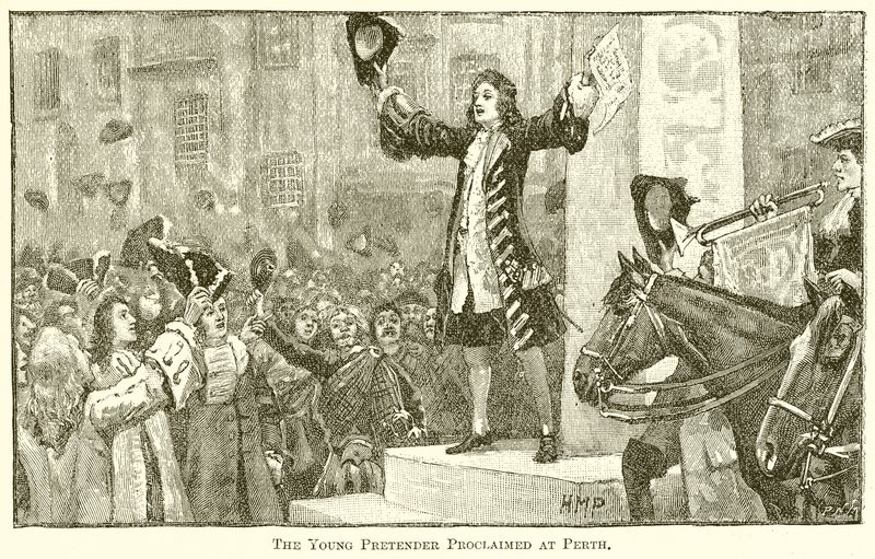 Der junge Prätendent in Perth ausgerufen von English School