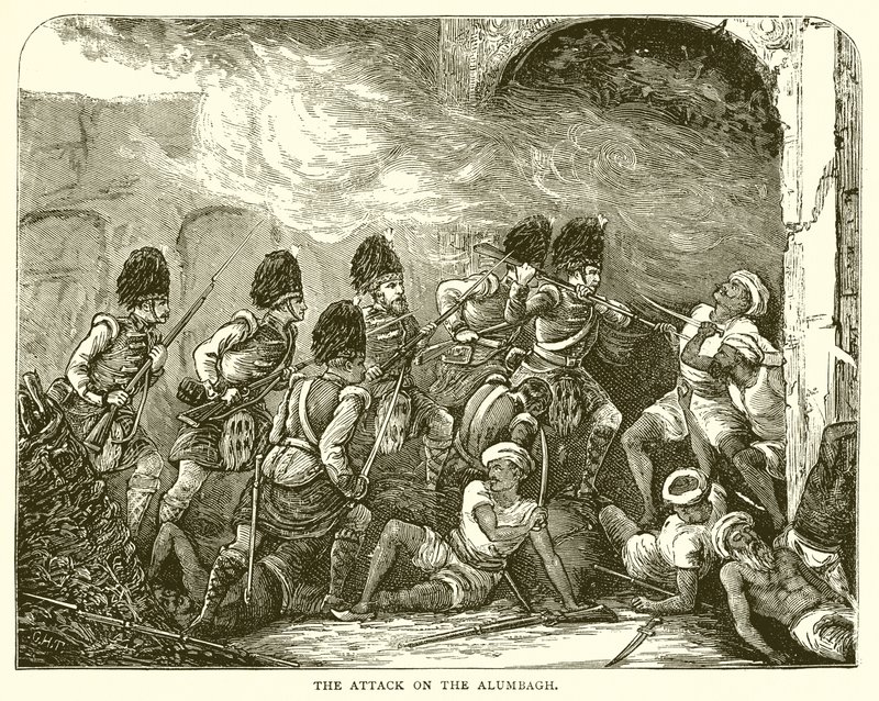 Der Angriff auf den Alumbagh (1857) von English School