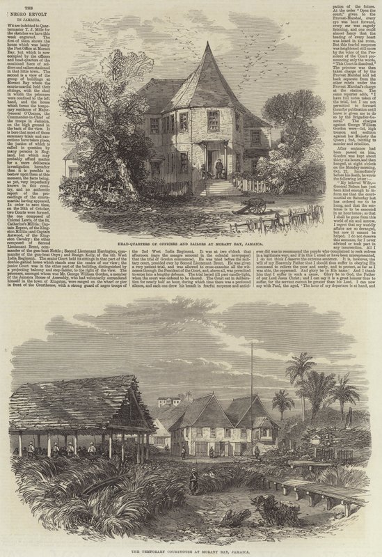 Der schwarze Aufstand in Jamaika (Stich) von English School