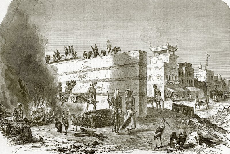 Das Krematorium in Kalkutta von English School