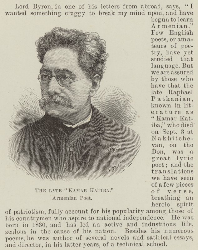 Der verstorbene "Kamar Katiba," armenischer Dichter von English School