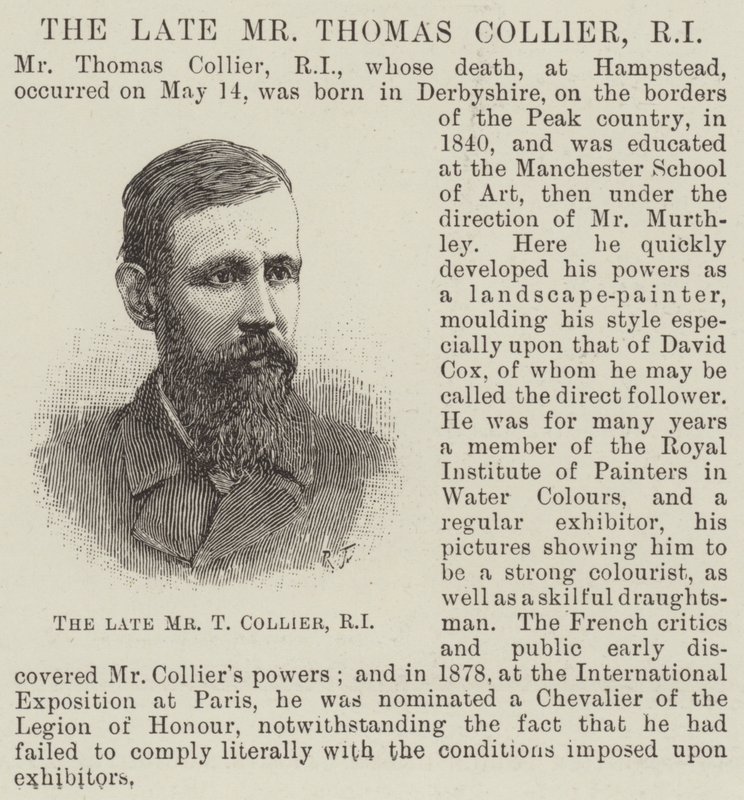 Der verstorbene Herr Thomas Collier von English School