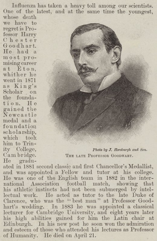 Der verstorbene Professor Goodhart (Gravur) von English School