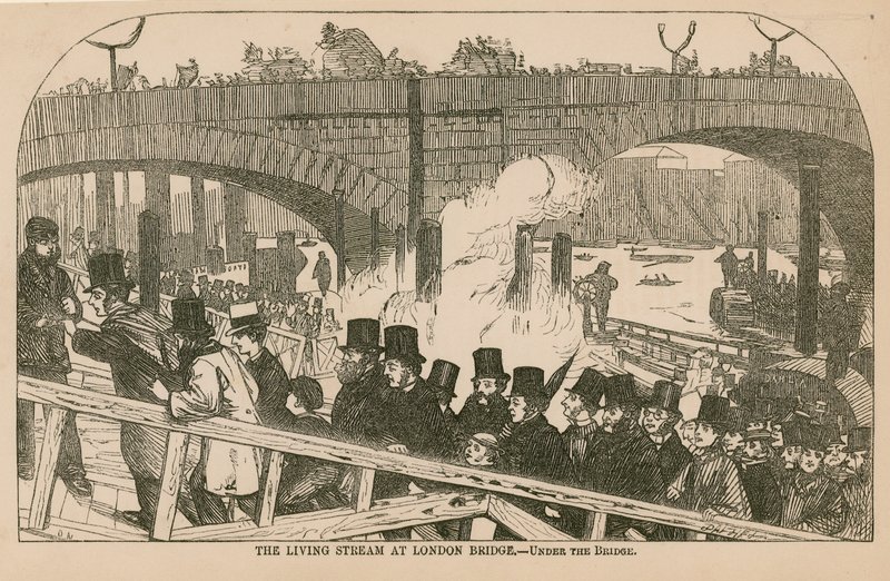 Der lebendige Strom an der London Bridge von English School