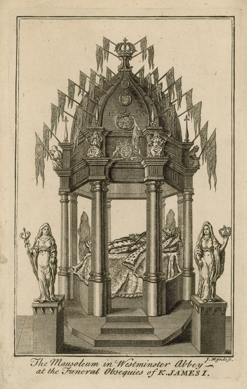 Das Denkmal für König James I von English School