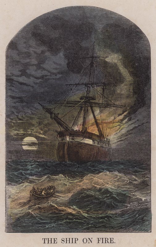 Das brennende Schiff von English School