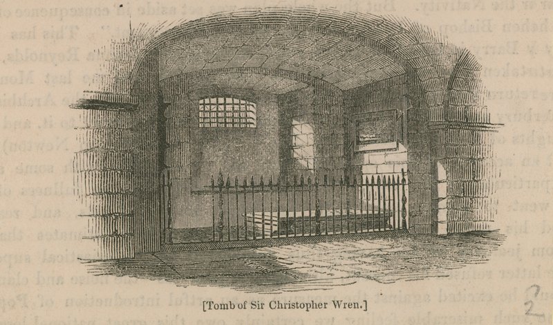 Das Grab von Sir Christopher Wren von English School