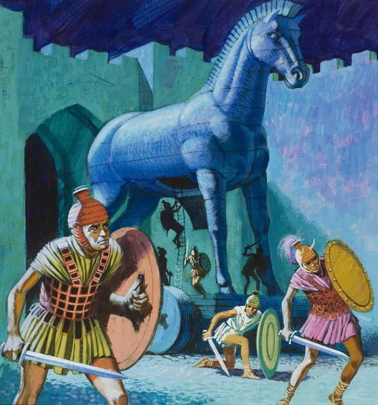 Das hölzerne Pferd von Troja von English School