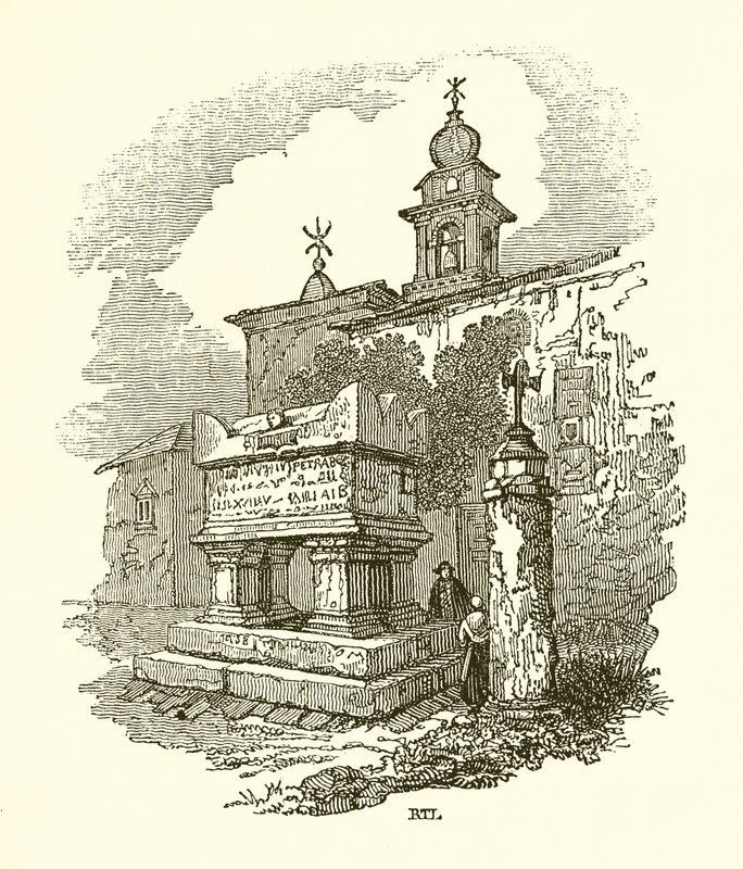 Grab von Petrarca in Arqua von English School
