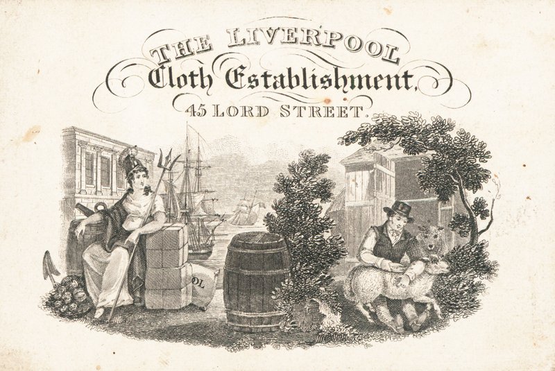 Handelskarte, The Liverpool Cloth Establishment von English School