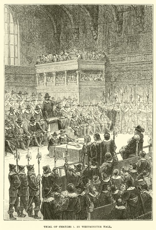 Prozess gegen Karl I. in Westminster Hall von English School