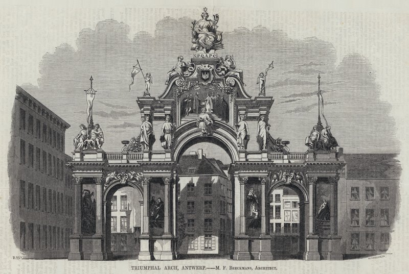 Triumphbogen, Antwerpen (Gravur) von English School