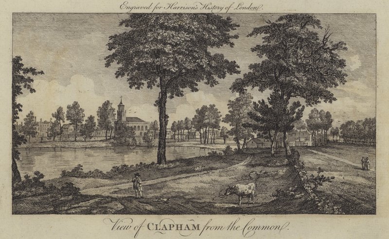 Ansicht von Clapham vom Common von English School