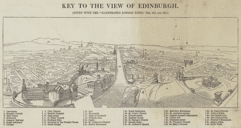 Ansicht von Edinburgh (Stich) von English School