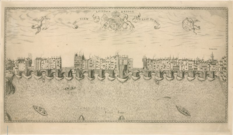 Ansicht der alten London Bridge von English School