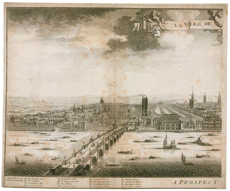 Ansicht von Westminster und Brücke von English School